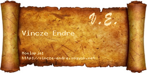 Vincze Endre névjegykártya