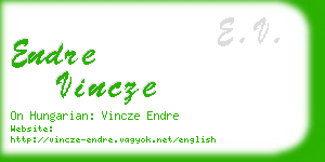endre vincze business card